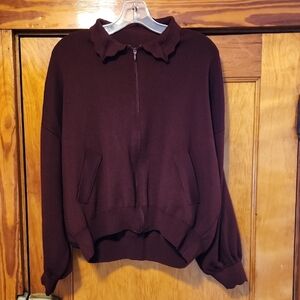 Molli Rich Red Knitwear Wool Blend Cardigan Medium Made In Italy